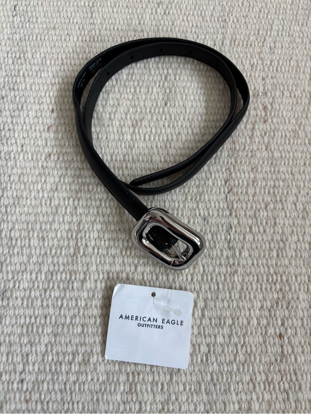| NWT | American Eagle Outfitters | Black Synthetic Leather Belt size XS
